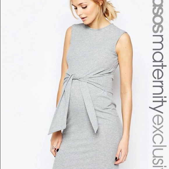 ASOS Maternity Dresses & Skirts - ASOS Maternity Grey Ribbed Dress